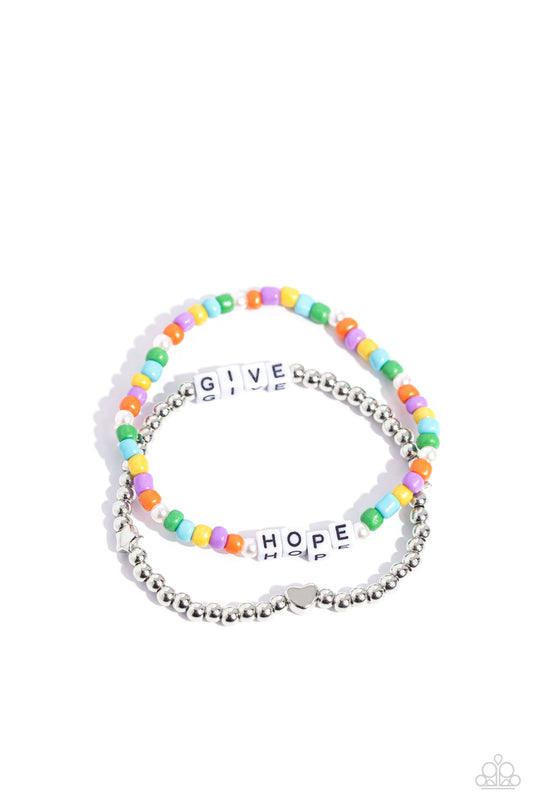 Giving Hope - Multi Stretch Bracelet Stack - Paparazzi Accessories