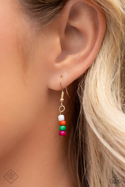 Multicolored Mashup - Gold Necklace - Paparazzi Accessories