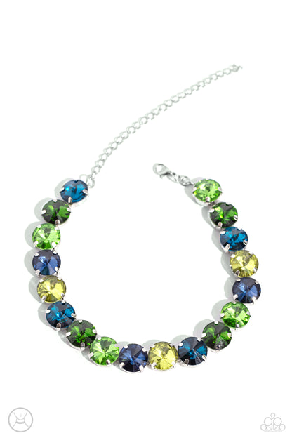 Alluring A-Lister - Green Stiletto Rhinestone Choker Necklace - Paparazzi Accessories