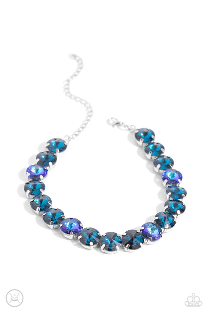Alluring A-Lister - Blue Rhinestone Choker Necklace - Paparazzi Accessories