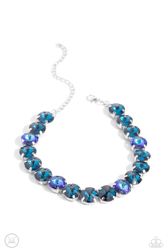 Alluring A-Lister - Blue Rhinestone Choker Necklace - Paparazzi Accessories