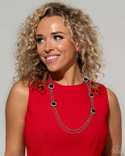 Pocketful of Sunshine - Black Rhinestone Necklace - Paparazzi Accessories