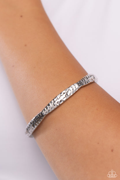 Pray, He is There - Silver Bangle Bracelet - Paparazzi Accessories