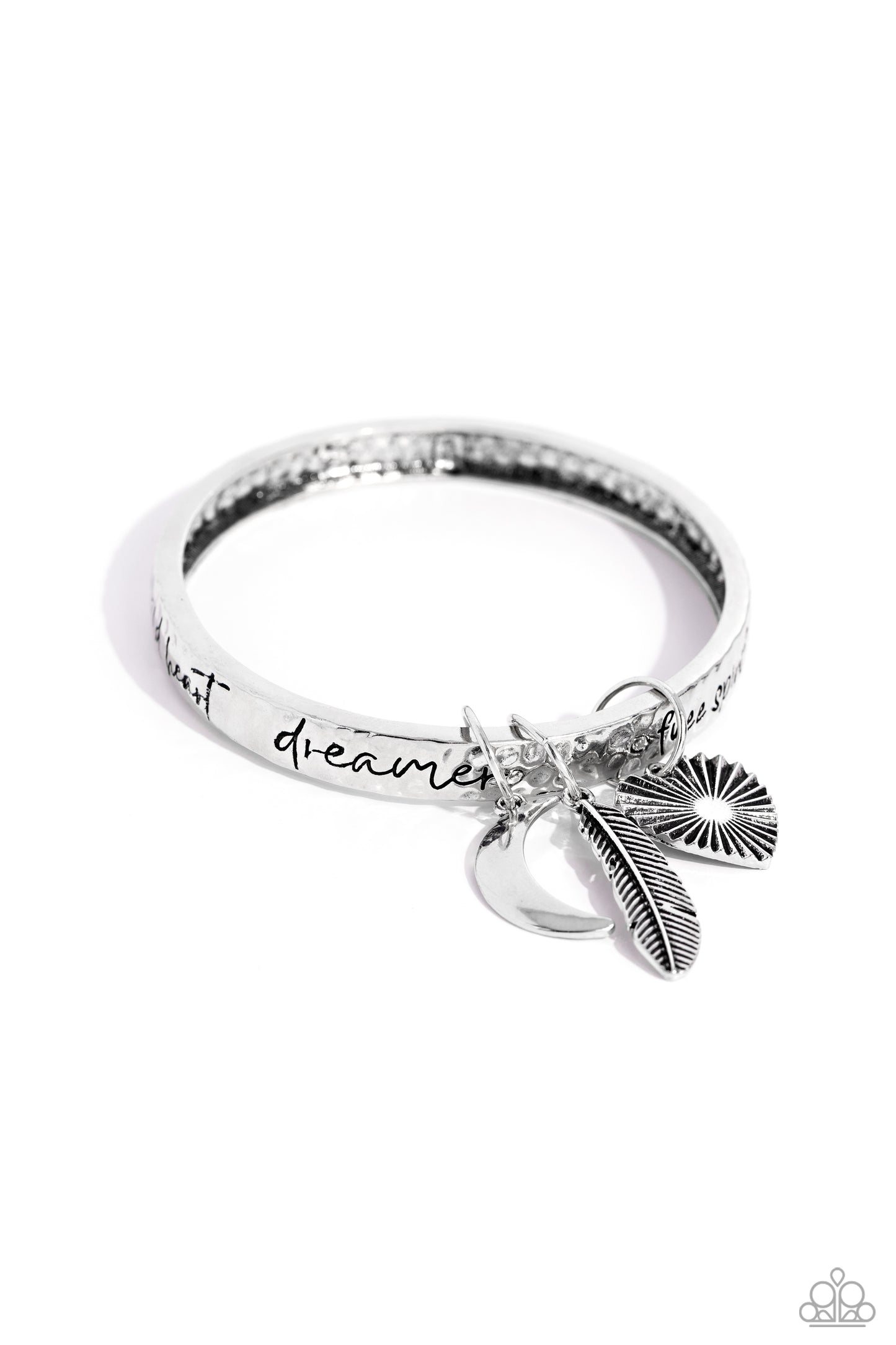 Free-Spirited Fantasy - Silver Bangle Bracelet - Paparazzi Accessories