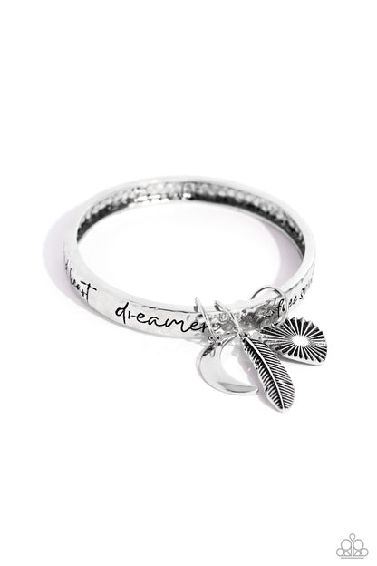 Free-Spirited Fantasy - Silver Bangle Bracelet - Paparazzi Accessories