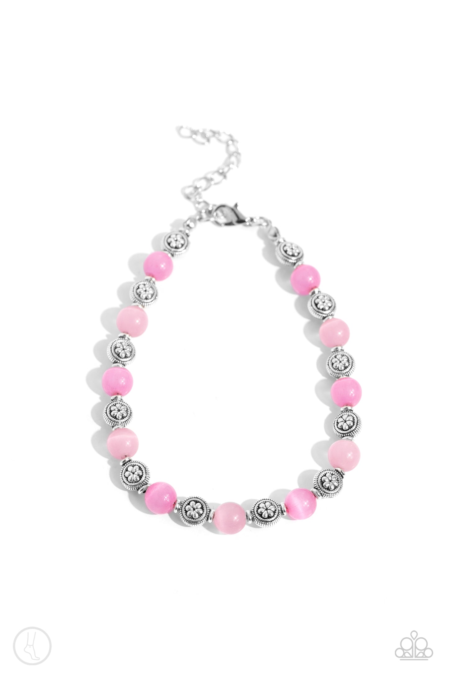 Beachy Bouquet - Pink Clasp Anklet - Paparazzi Accessories