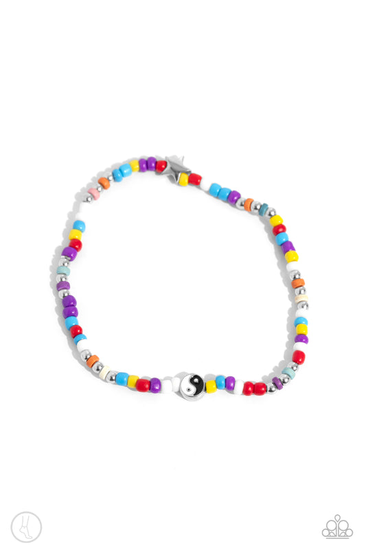 Seize the Shapes - Multi Stretchy Anklet - Paparazzi Accessories