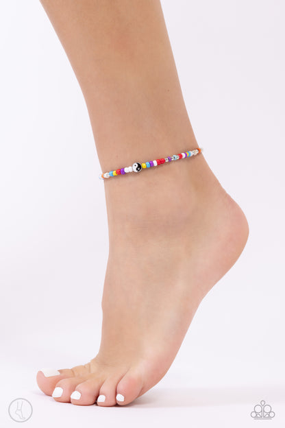 Seize the Shapes - Multi Stretchy Anklet - Paparazzi Accessories