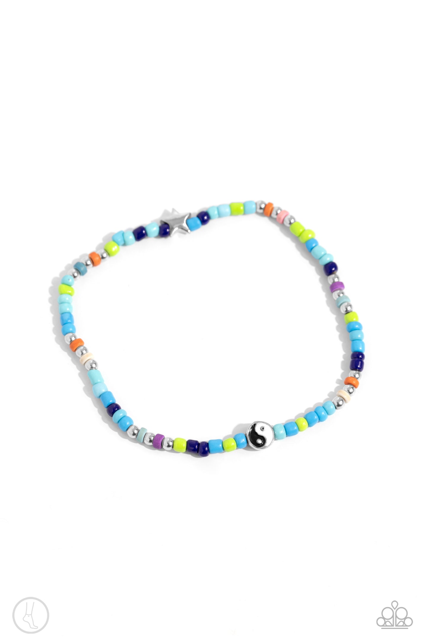 Seize the Shapes - Blue Stetchy Anklet - Paparazzi Accessories