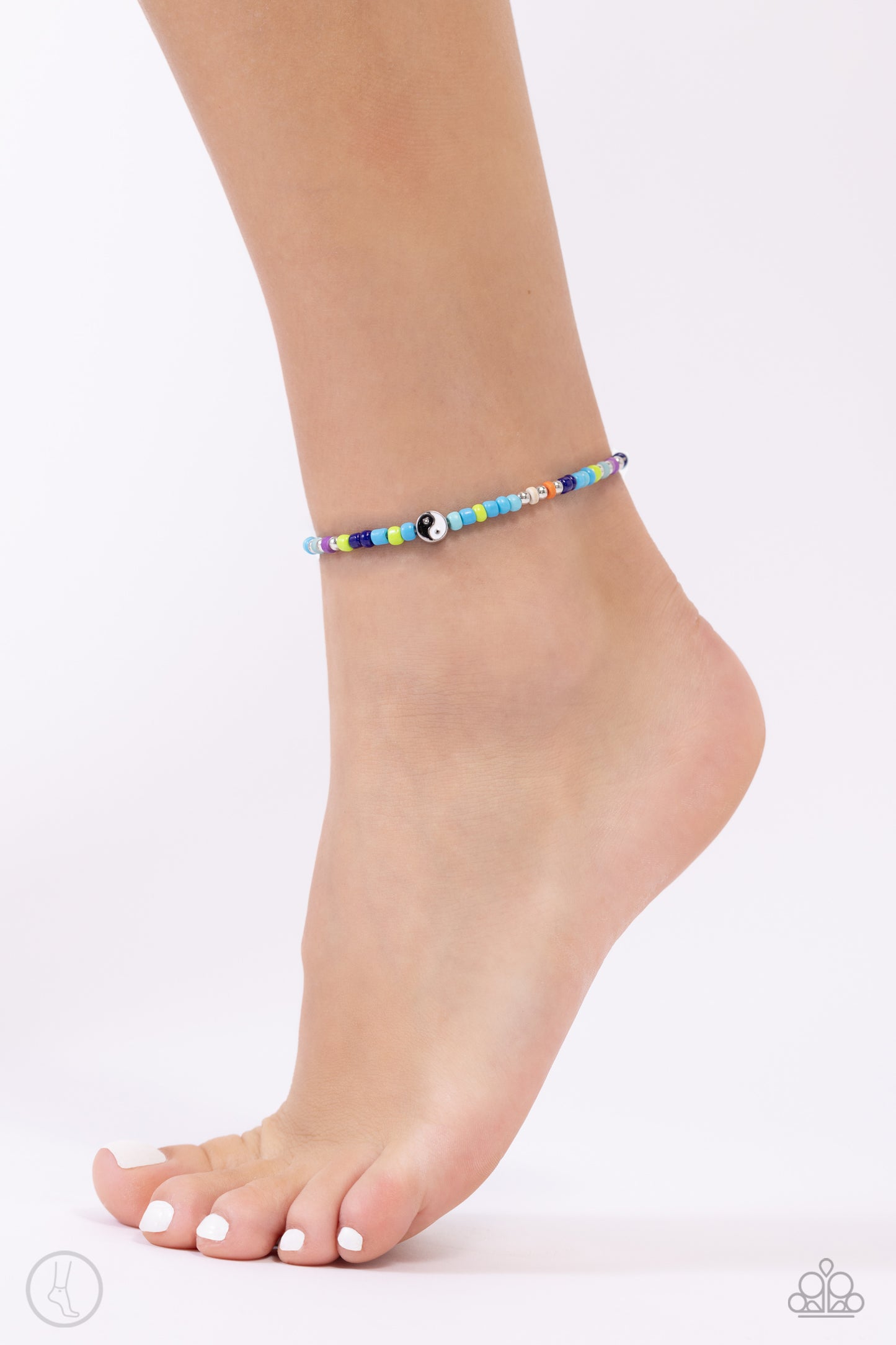 Seize the Shapes - Blue Stetchy Anklet - Paparazzi Accessories