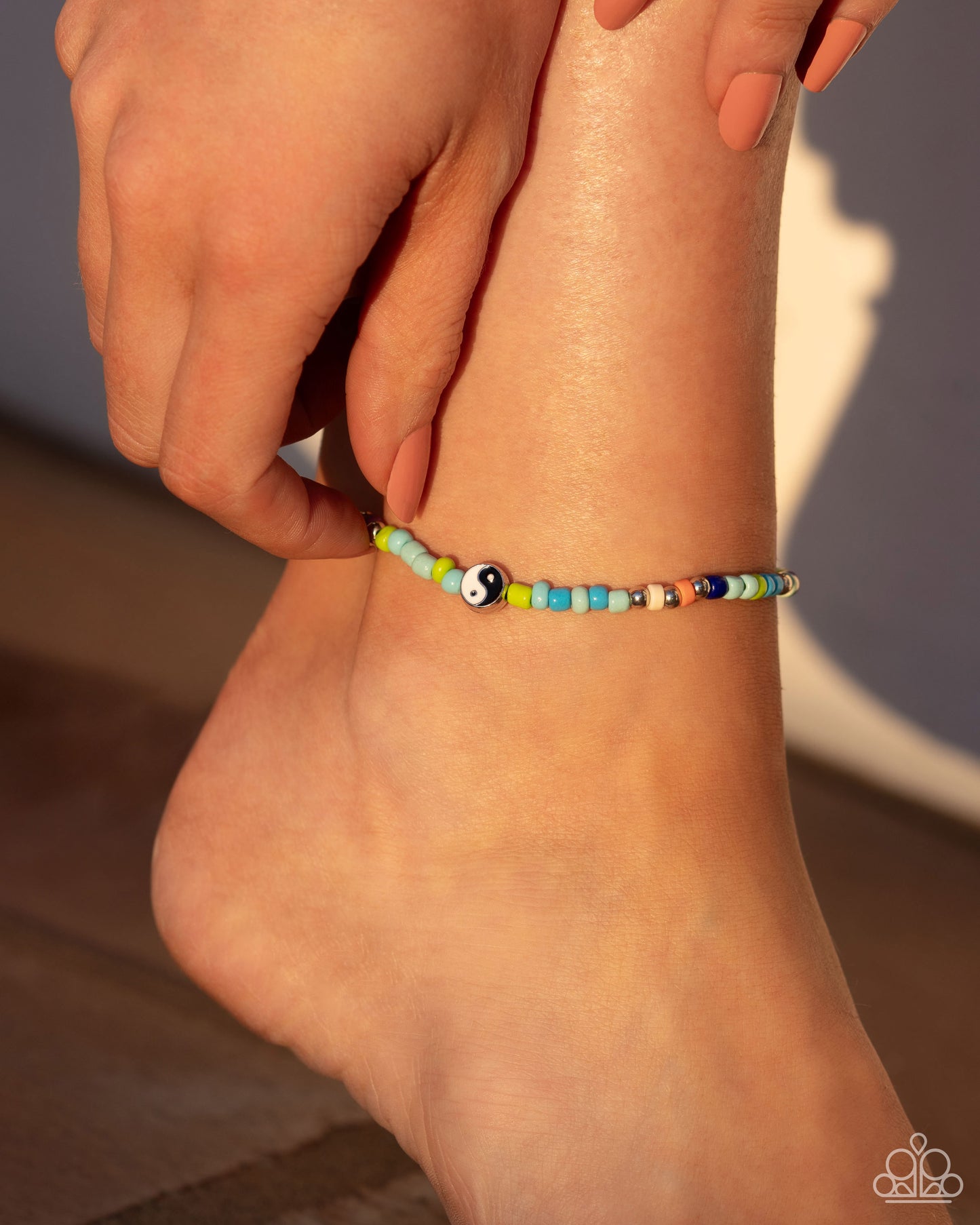 Seize the Shapes - Blue Stetchy Anklet - Paparazzi Accessories