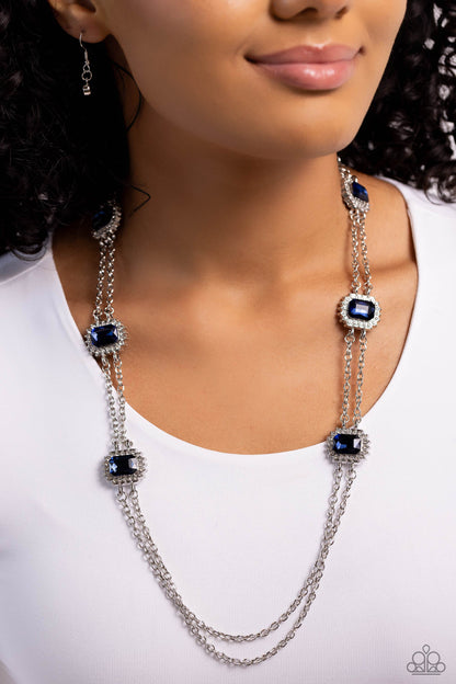 Pocketful of Sunshine - Blue Rhinestone Necklace - Paparazzi Accessories