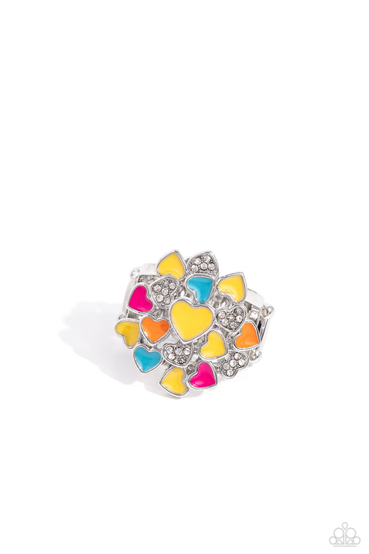 Gimme Some Lovin - Yellow Hearts Ring - Paparazzi Accessories