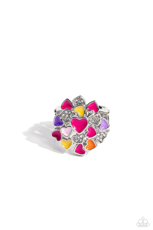 Gimme Some Lovin - Pink Hearts Ring - Paparazzi Accessories