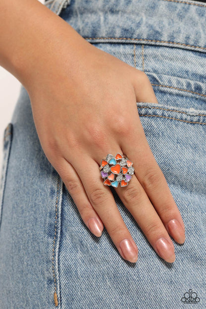 Gimme Some Lovin - Orange Hearts Ring - Paparazzi Accessories