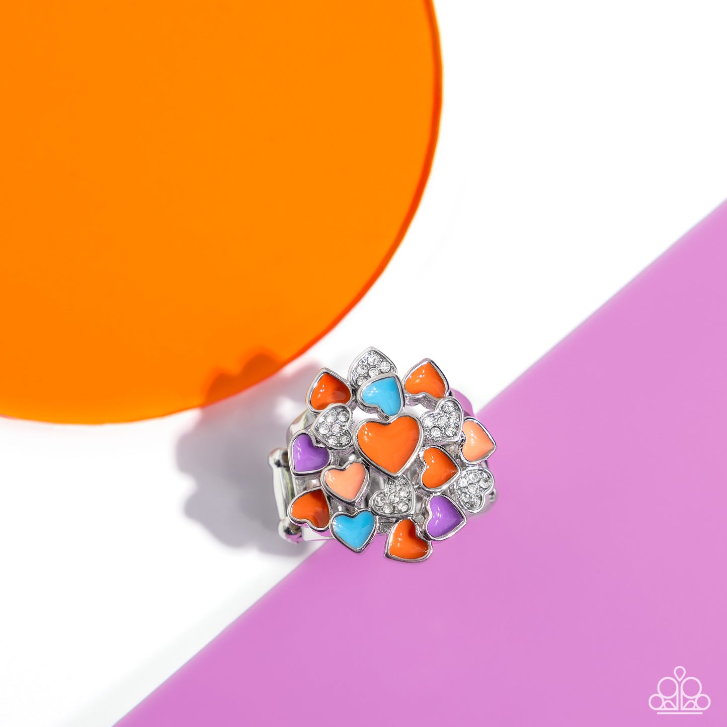 Gimme Some Lovin - Orange Hearts Ring - Paparazzi Accessories