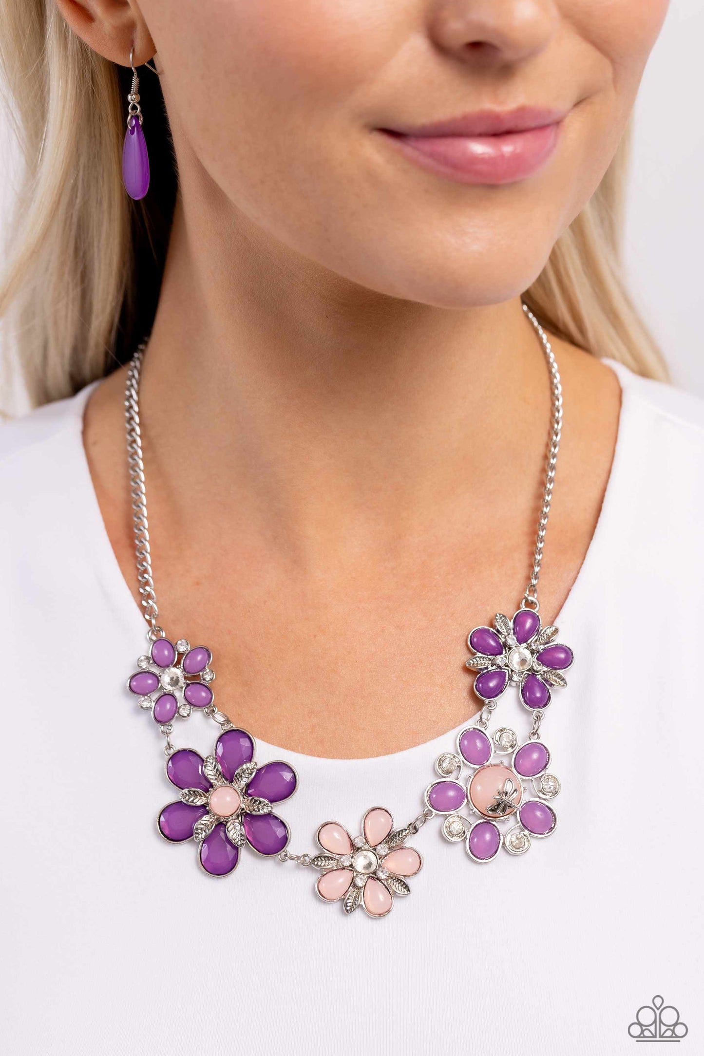 Dragonfly Decadence - Purple Bead Necklace - Paparazzi Accessories