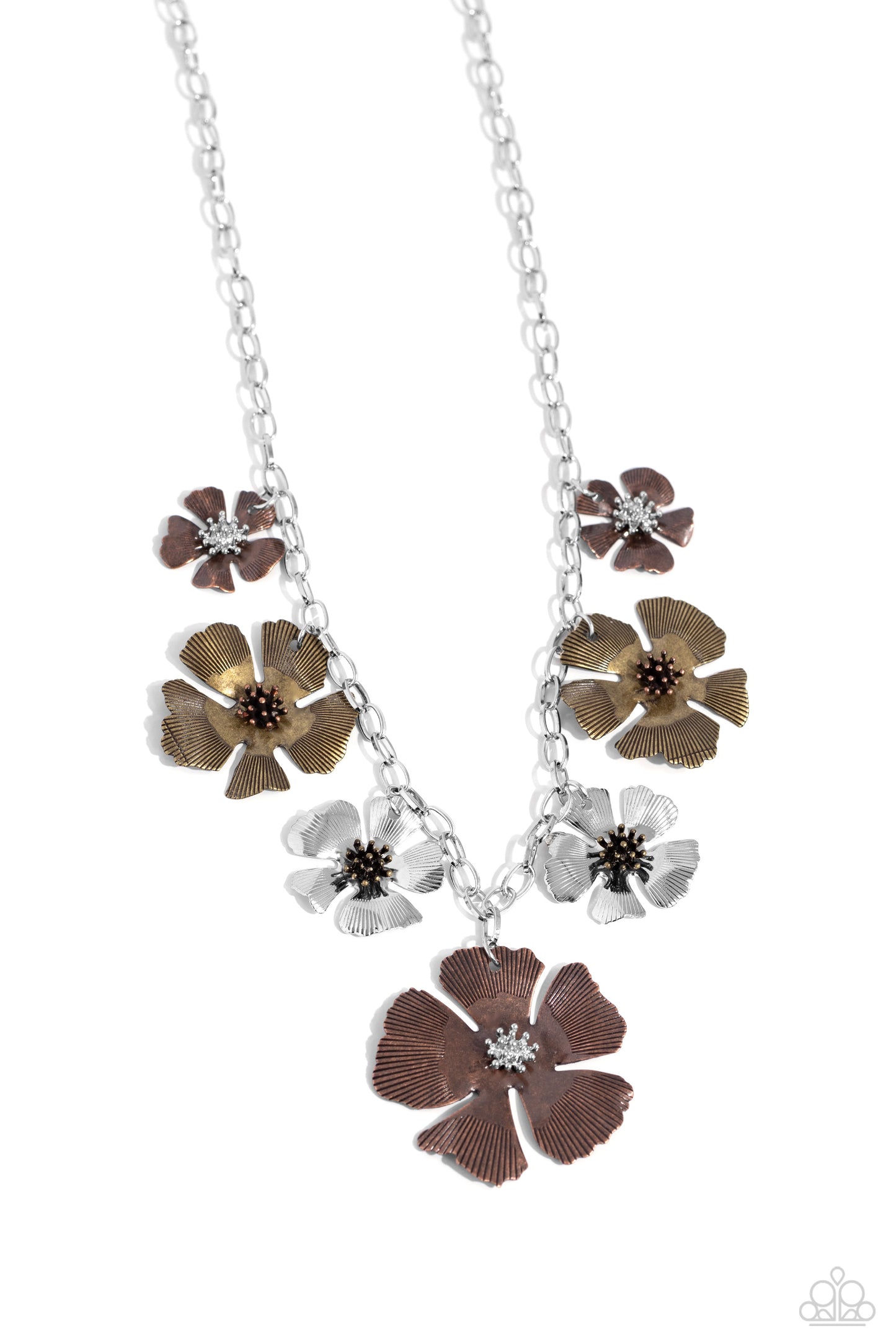 Prideful Pollen - Multi Flower Necklace - Paparazzi Accessories