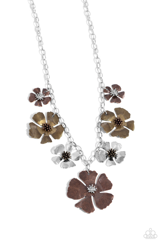 Prideful Pollen - Multi Flower Necklace - Paparazzi Accessories