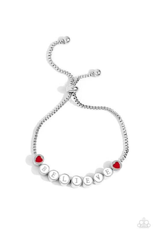 I Cant Believe It! - White - Sliding Closure Bracelet - Paparazzi Accessories