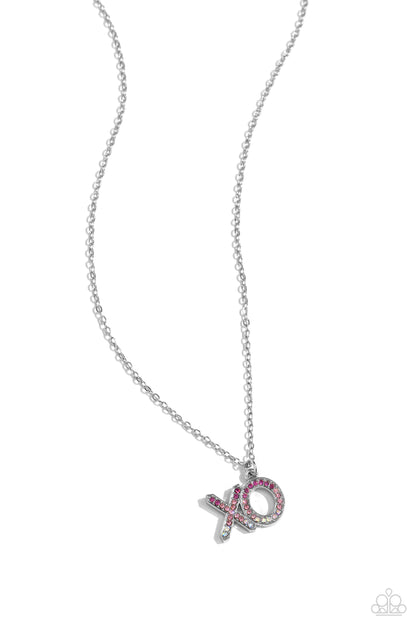 XO Showcase - Pink Rhinestone Necklace - Paparazzi Accessories