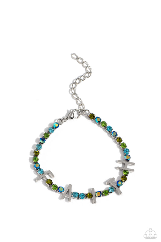 In Good Faith - Multi Rhinestone Clasp Closure Bracelet - Paparazzi Accessories