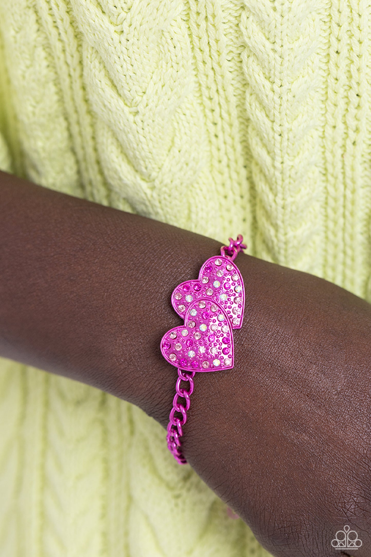 Lovestruck Lineup - Pink Dipped Metal Clasp Bracelet - Paparazzi Accessories
