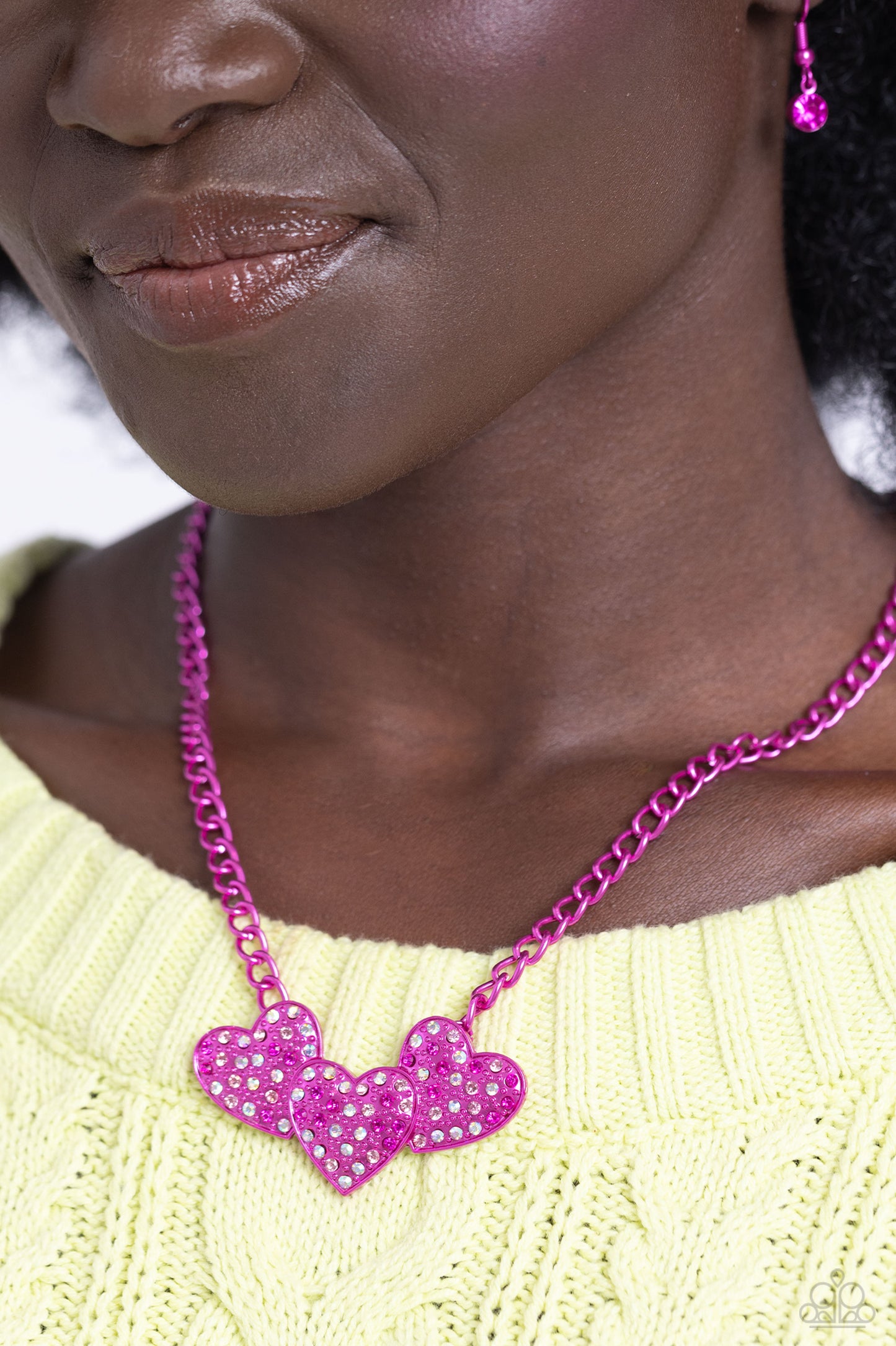 Low-Key Lovestruck - Pink Dipped Metal Necklace - Paparazzi Accessories