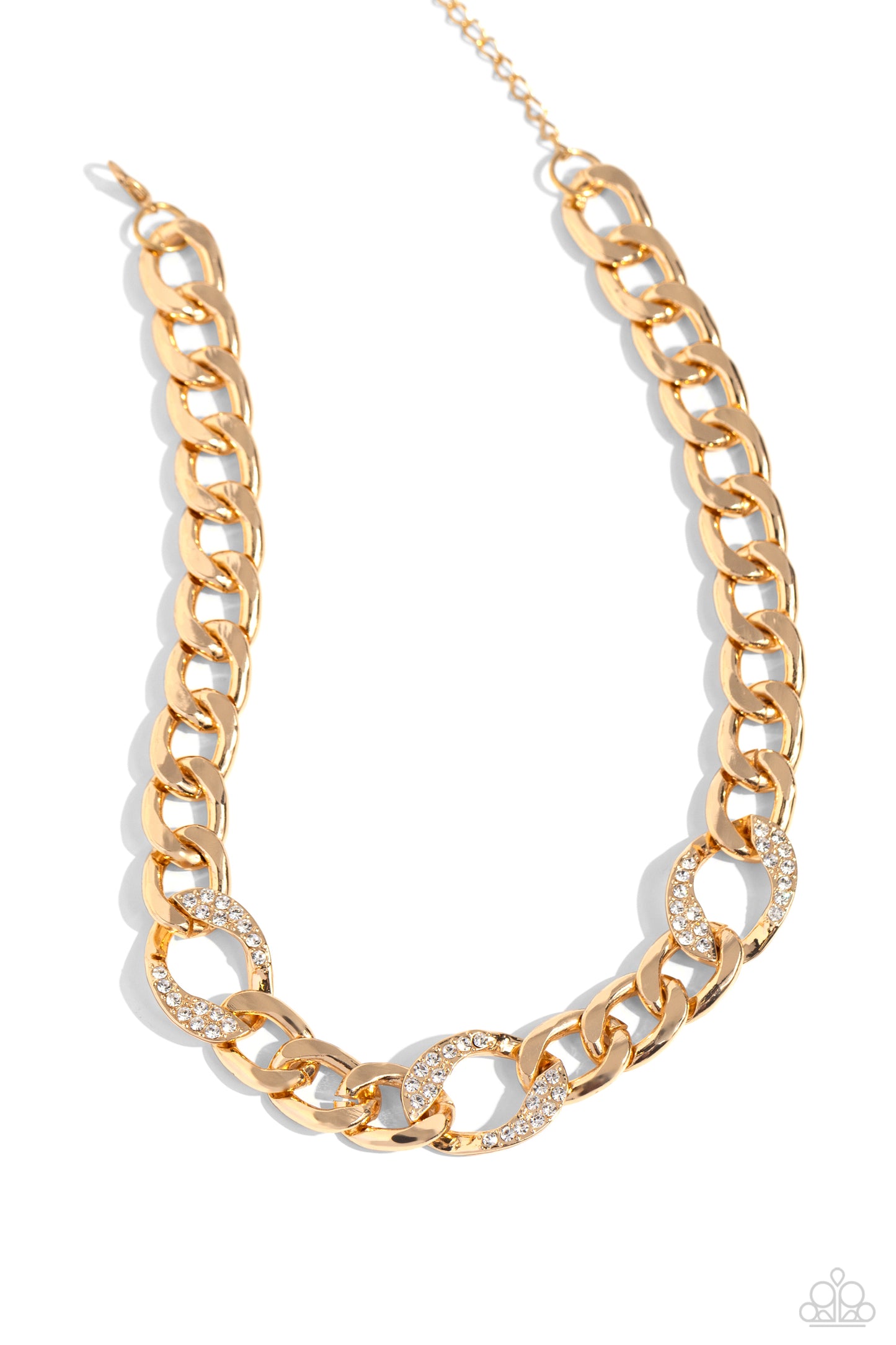 Gleaming Harmony - Gold Curb Chain Necklace - Paparazzi Accessories