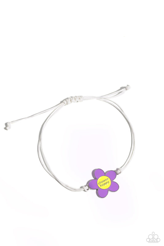 Choose Cheer - Purple Daisy Bracelet - Paparazzi Accessories