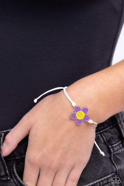 Choose Cheer - Purple Daisy Bracelet - Paparazzi Accessories