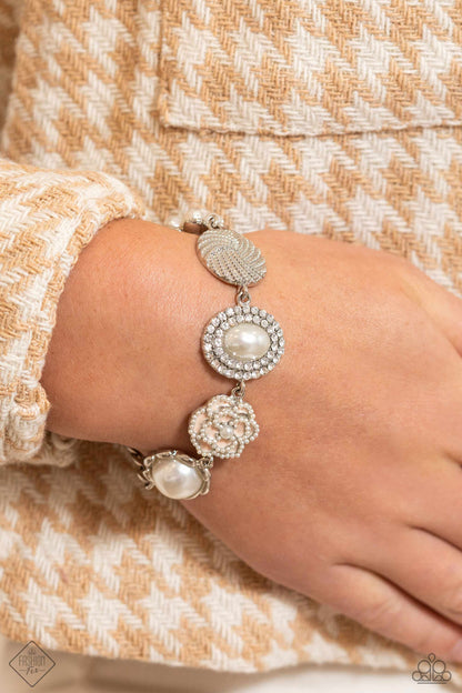 Cultivated Charm - White Pearl Clasp Bracelet - Paparazzi Accessories