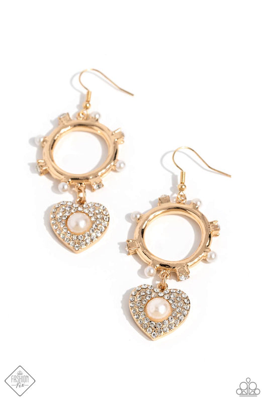 Romantic Relic - Gold Fishhook Earrings - Paparazzi Accessories