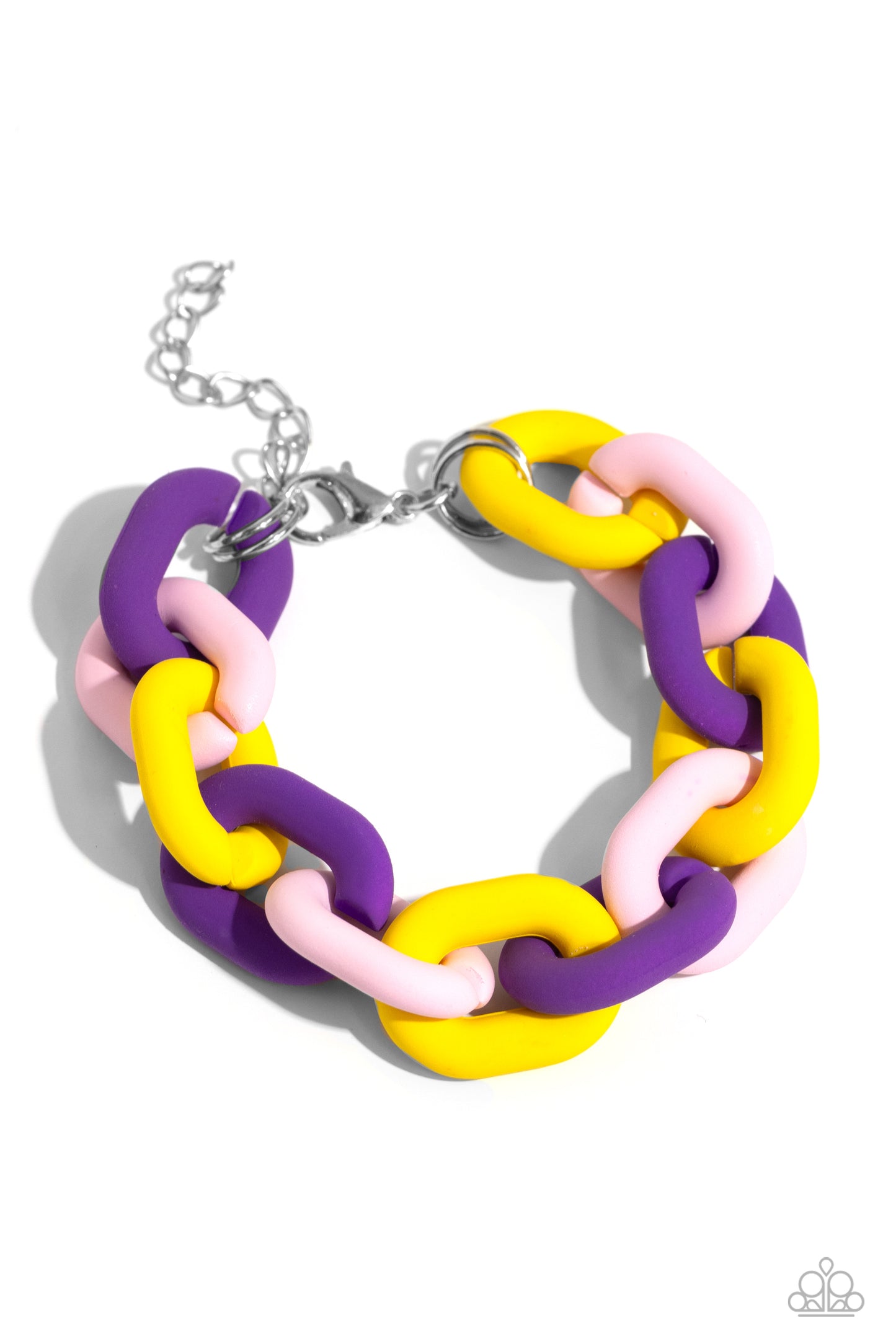 Go the Extra SMILE - Purple Acrylic Chain Link Clasp Bracelet - Paparazzi Accessories