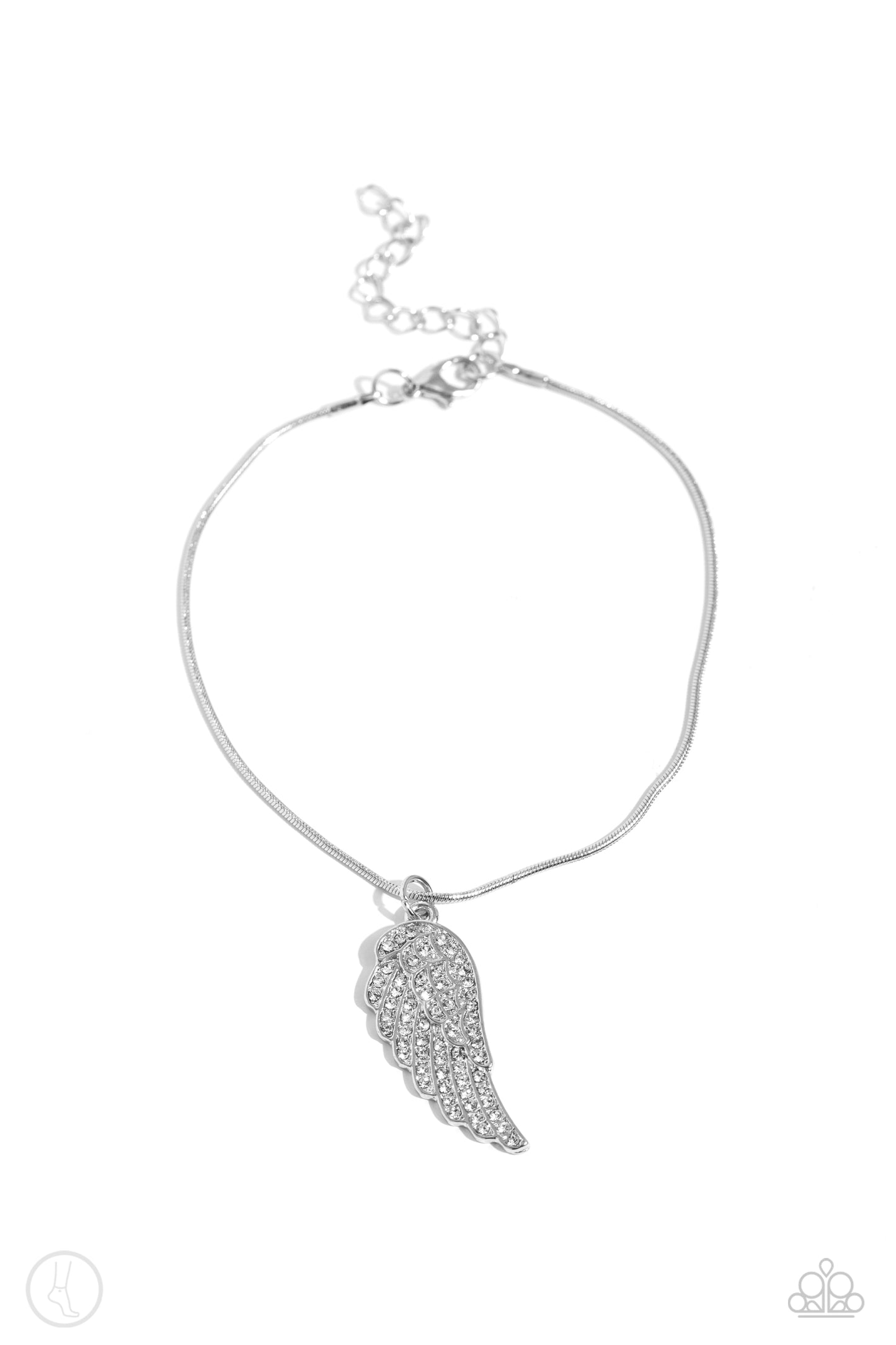 Angelic Accent - White Anklet - Paparazzi Accessories