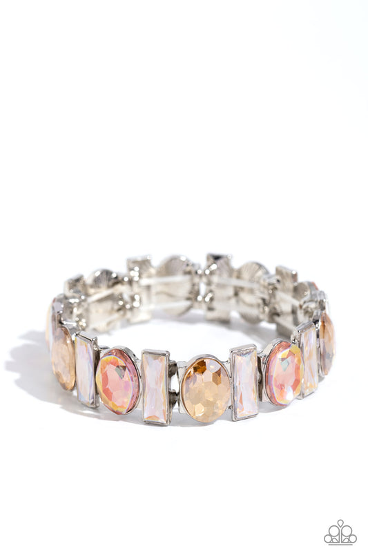 Complimentary Couture - Multi Iridescent Stretchy Bracelet - Paparazzi Accessories
