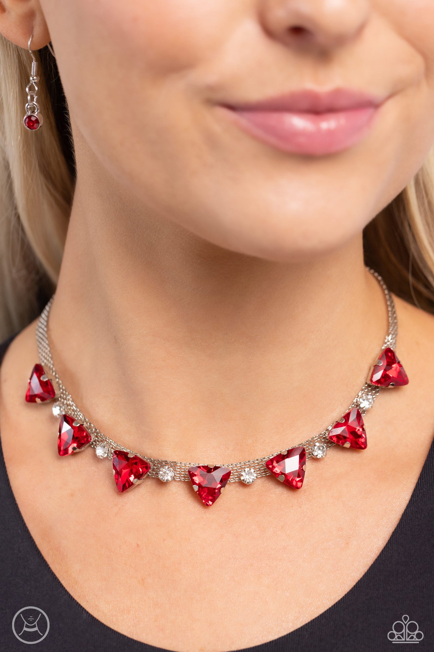 Strands of Sass - Red Rhinestone Choker Necklace - Paparazzi Accessories