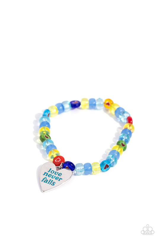 Unstoppable Love - Multi "love never fails" Stretchy Bracelet - Paparazzi Accessories