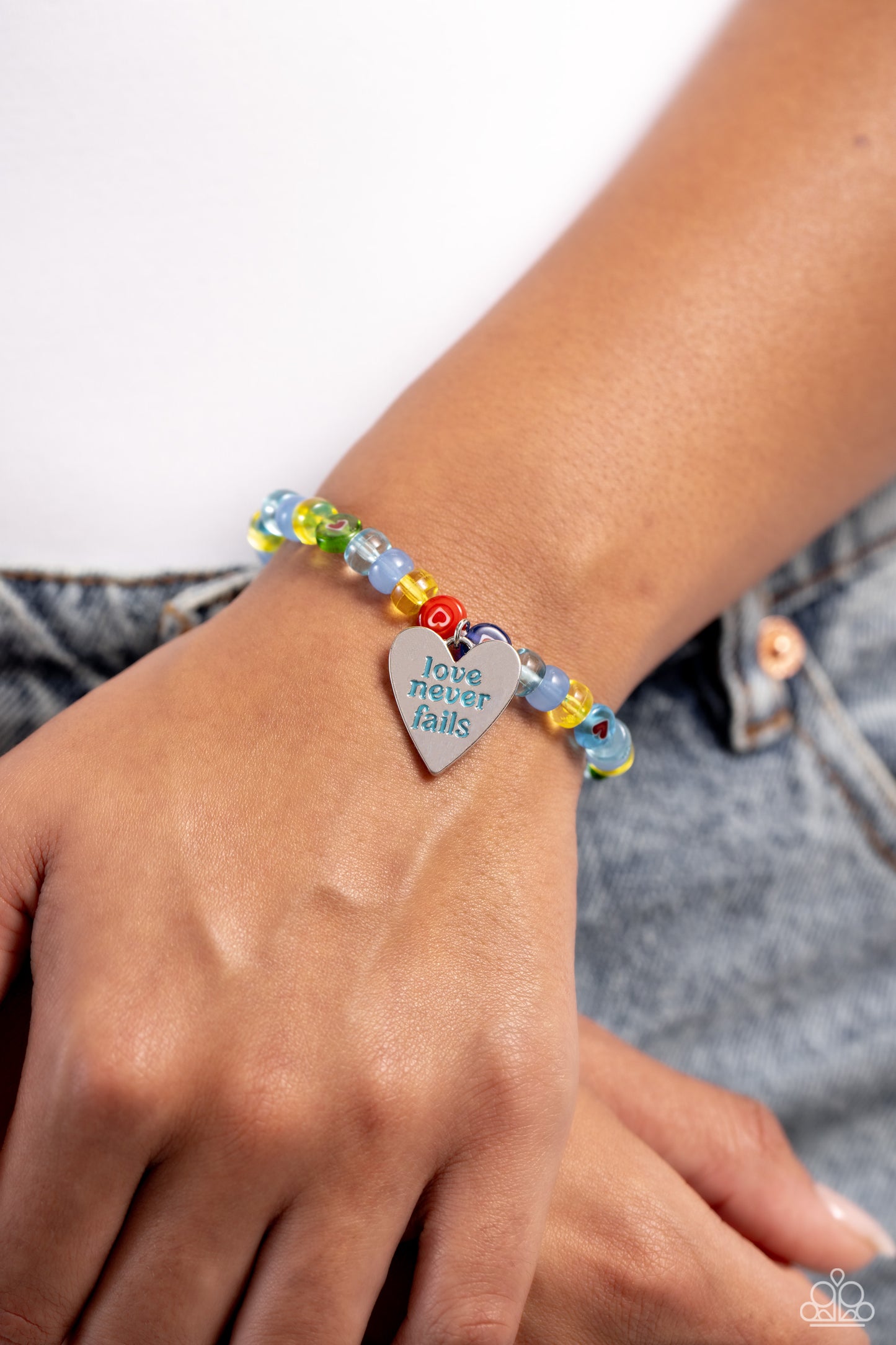 Unstoppable Love - Multi "love never fails" Stretchy Bracelet - Paparazzi Accessories