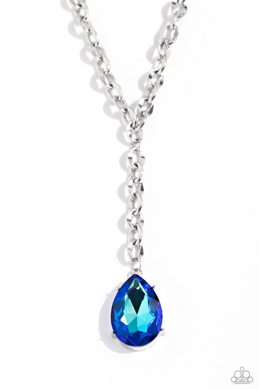 Benevolent Bling - Blue UV Shimmer Necklace - Paparazzi Accessories