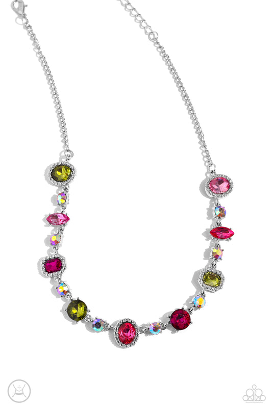 Dramatic Debut - Multi Rhinestone Choker Necklace - Paparazzi Accessories