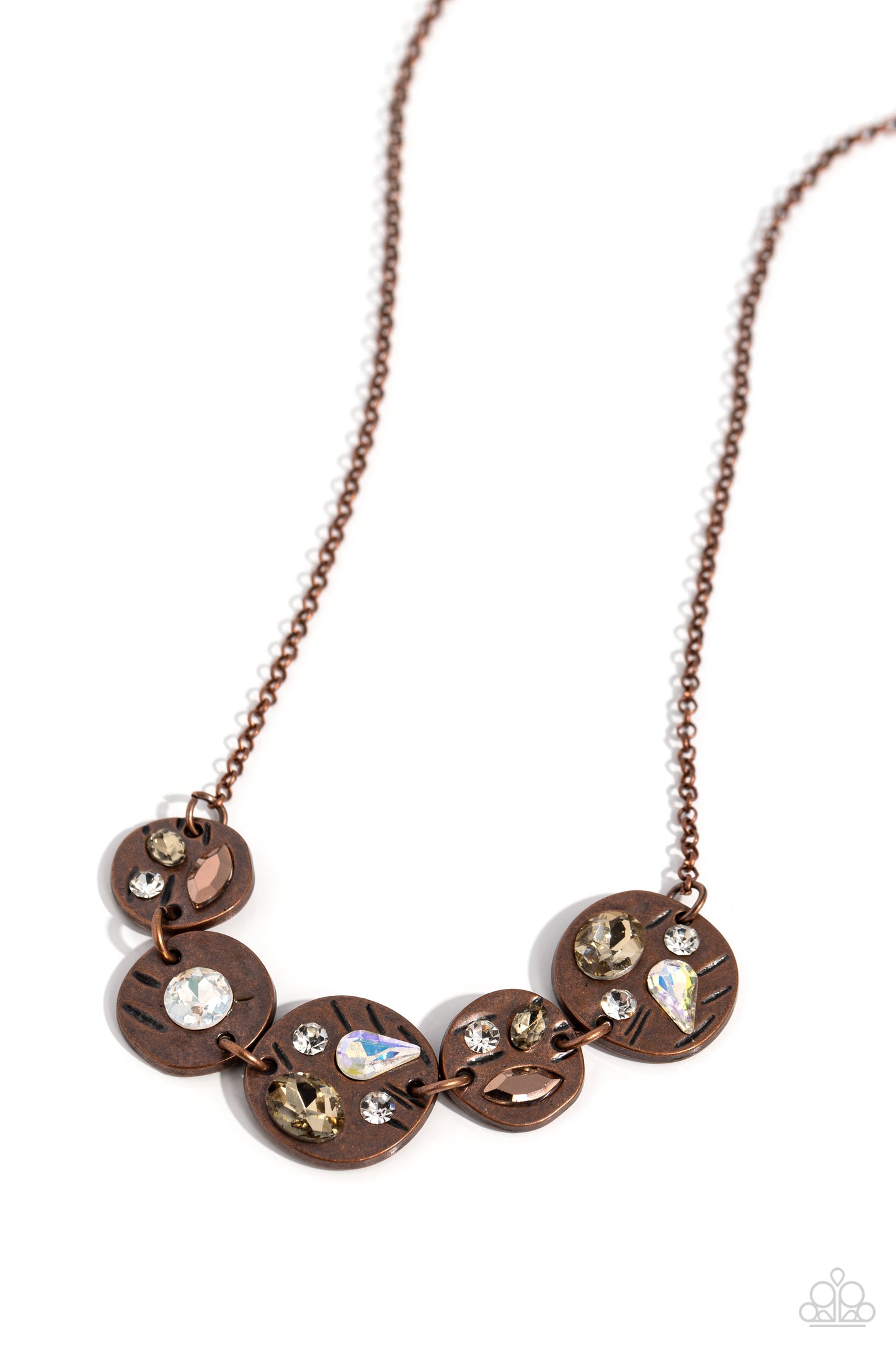 Handcrafted Honor - Copper Rhinestone Necklace - Paparazzi Accessories