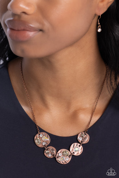 Handcrafted Honor - Copper Rhinestone Necklace - Paparazzi Accessories