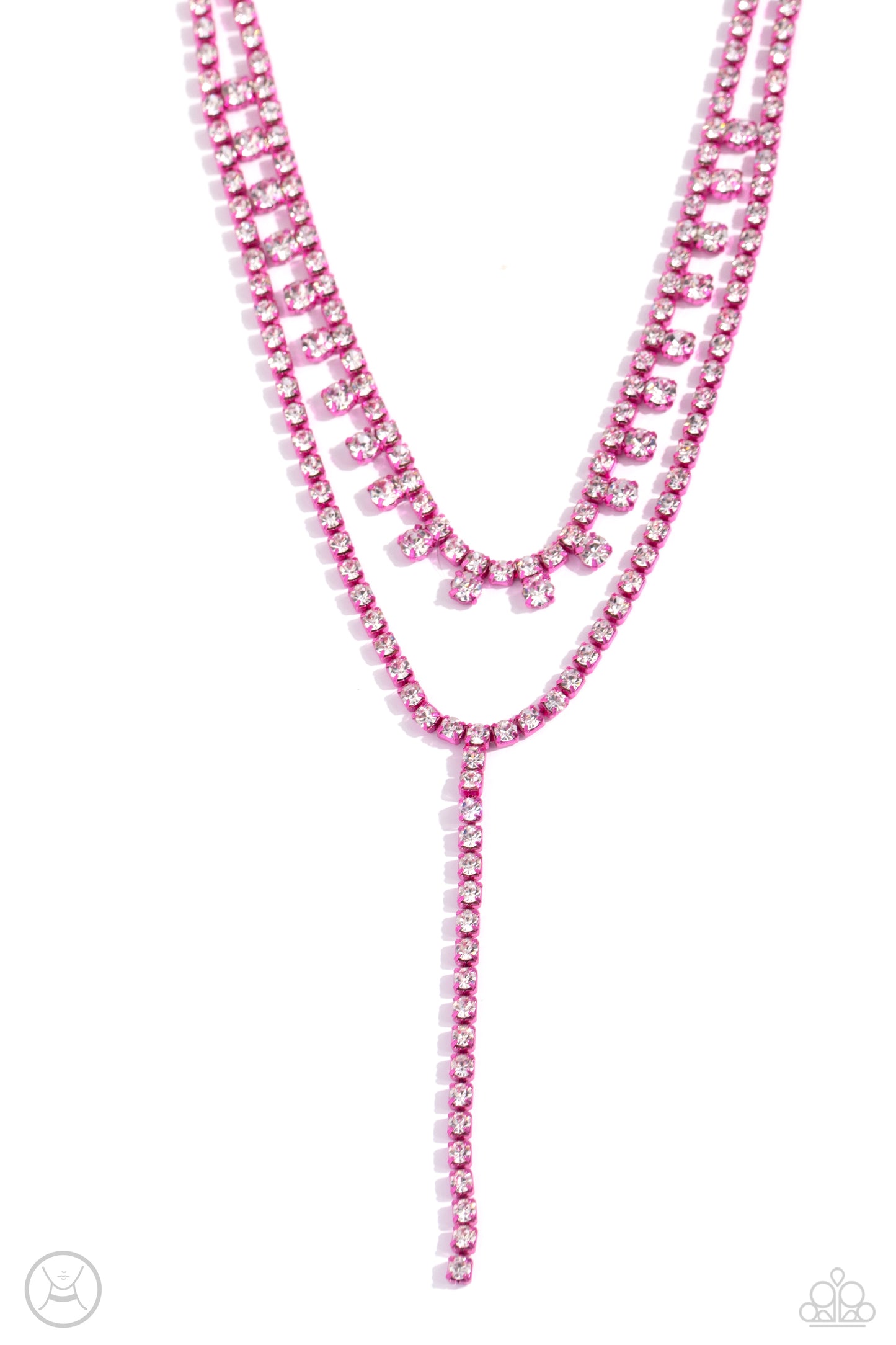 Champagne Night - Pink Dipped Metal Choker Necklace - Paparazzi Accessories