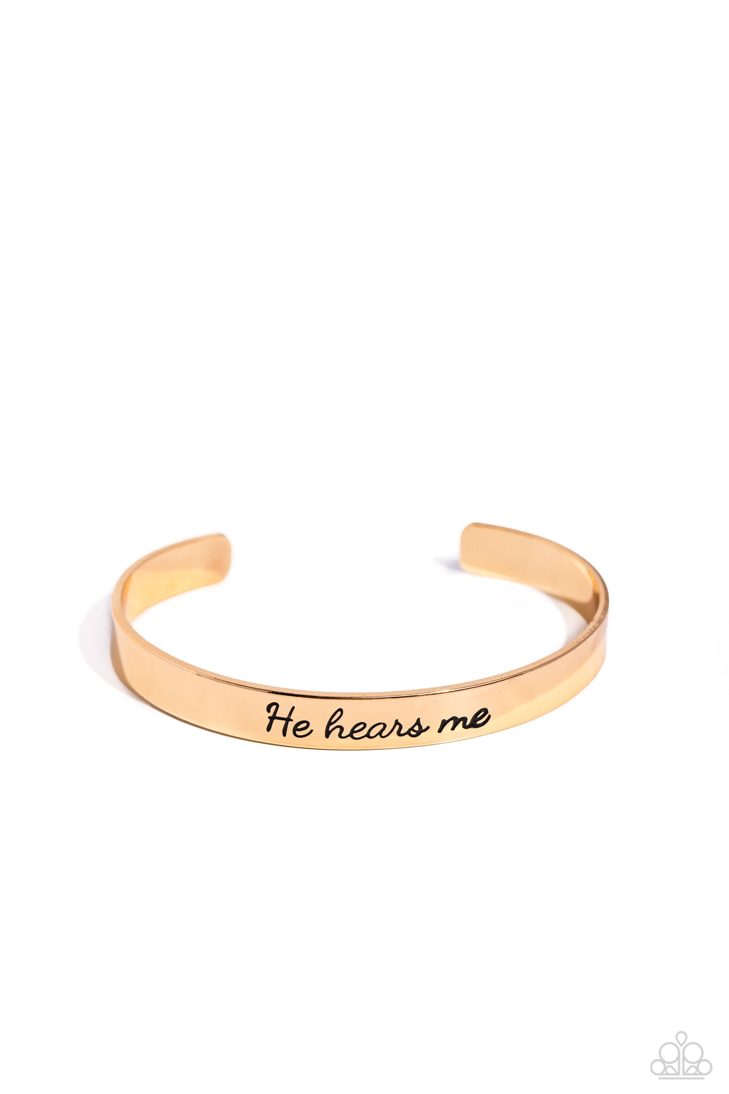 He Hears - Gold Cuff Bracelet - Paparazzi Accessories
