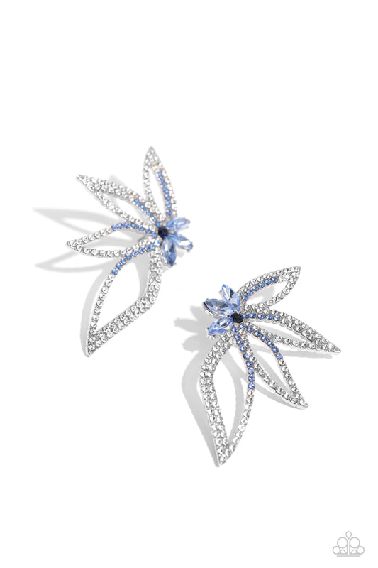 Twinkling Tulip - Blue Post Earrings - Paparazzi Accessories