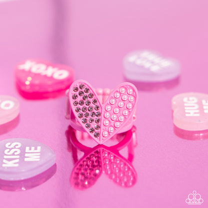 Hometown Heart - Pink Painted Heart Ring - Paparazzi Accessories