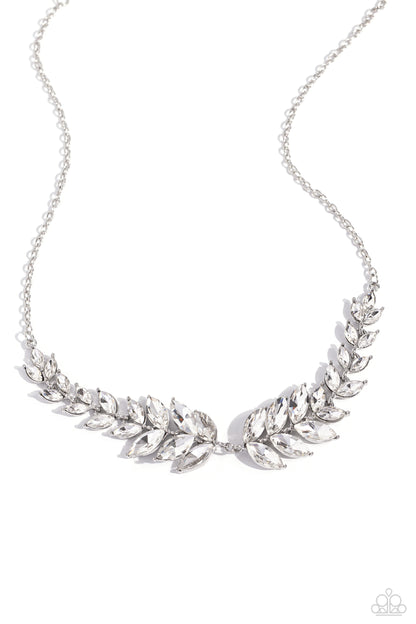 Luxury Laurels - White Necklace - Paparazzi Accessories