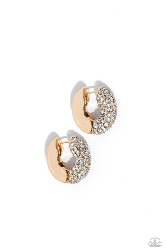Combustible Confidence - Gold Hinge Hoop Earrings - Paparazzi Accessories