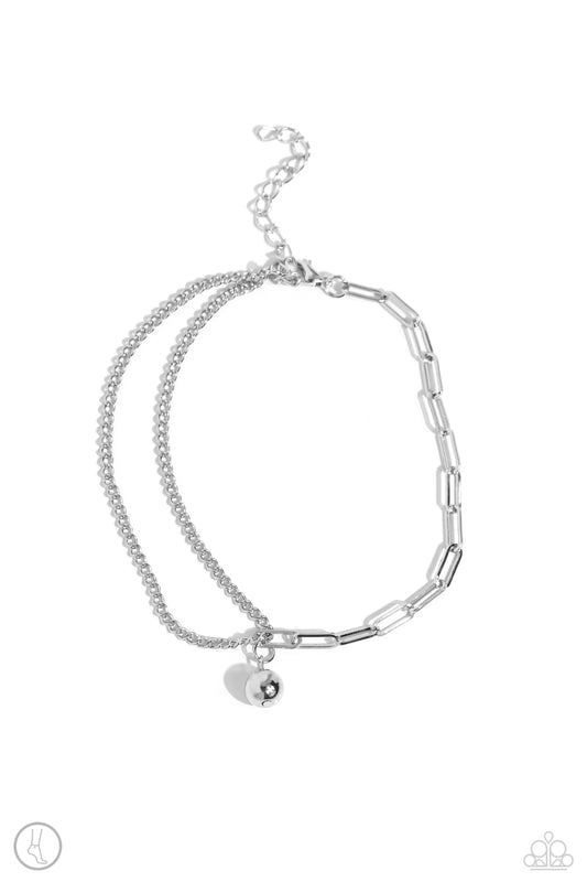 Solo Sojourn - Silver Clasp Anklet - Paparazzi Accessories